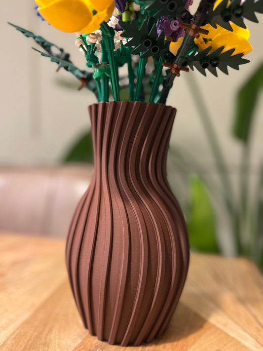 Willow Wavy Fluted Vase for LEGO® Flowers and Faux Stems