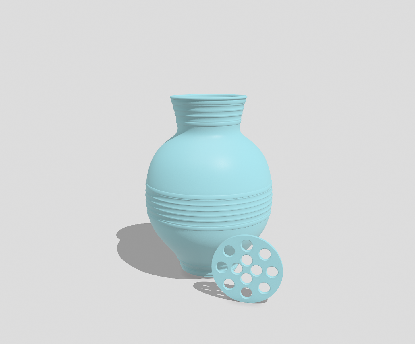 Peony Round Striped Vase for LEGO® & Artificial Flowers