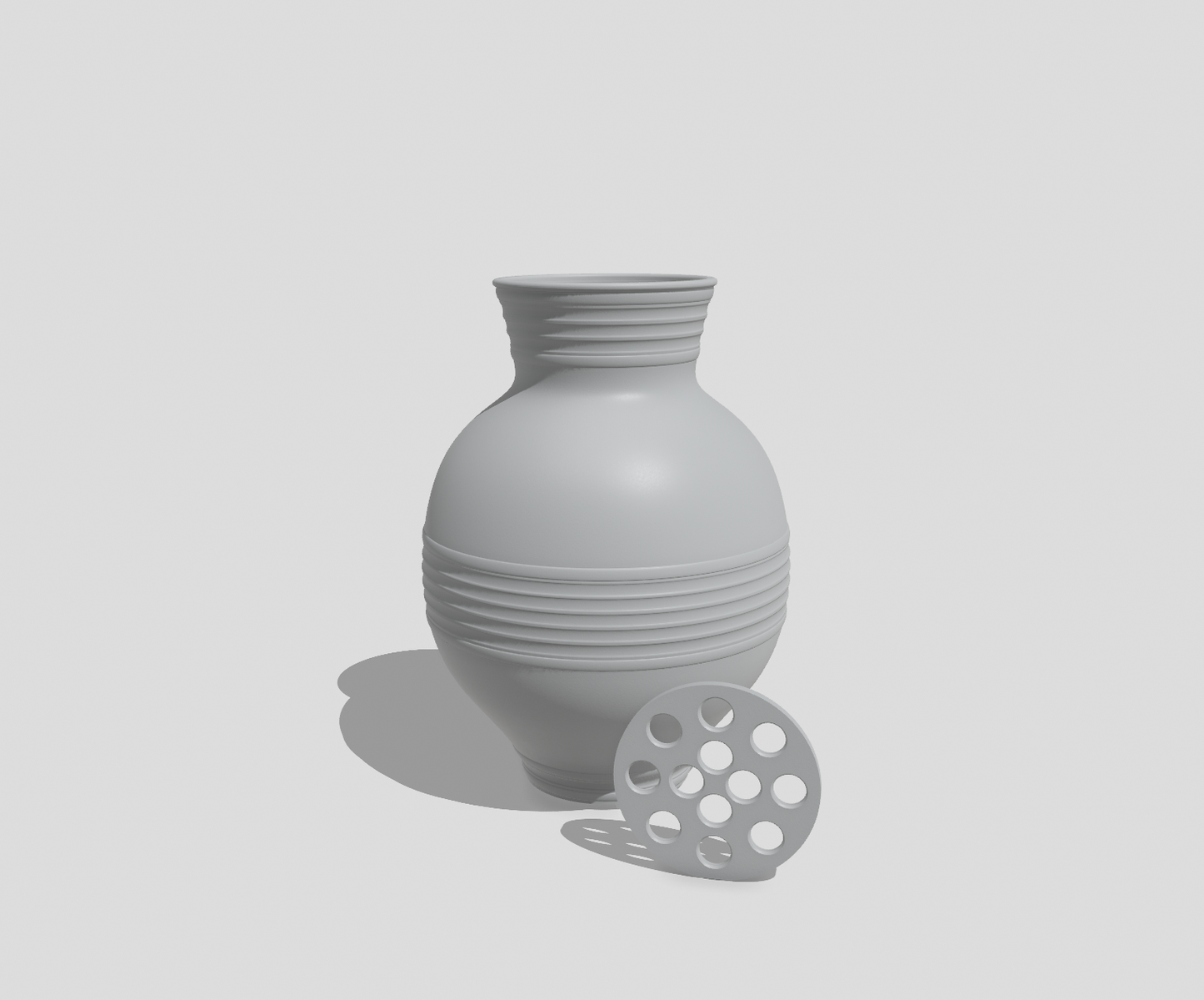 Peony Round Striped Vase for LEGO® & Artificial Flowers