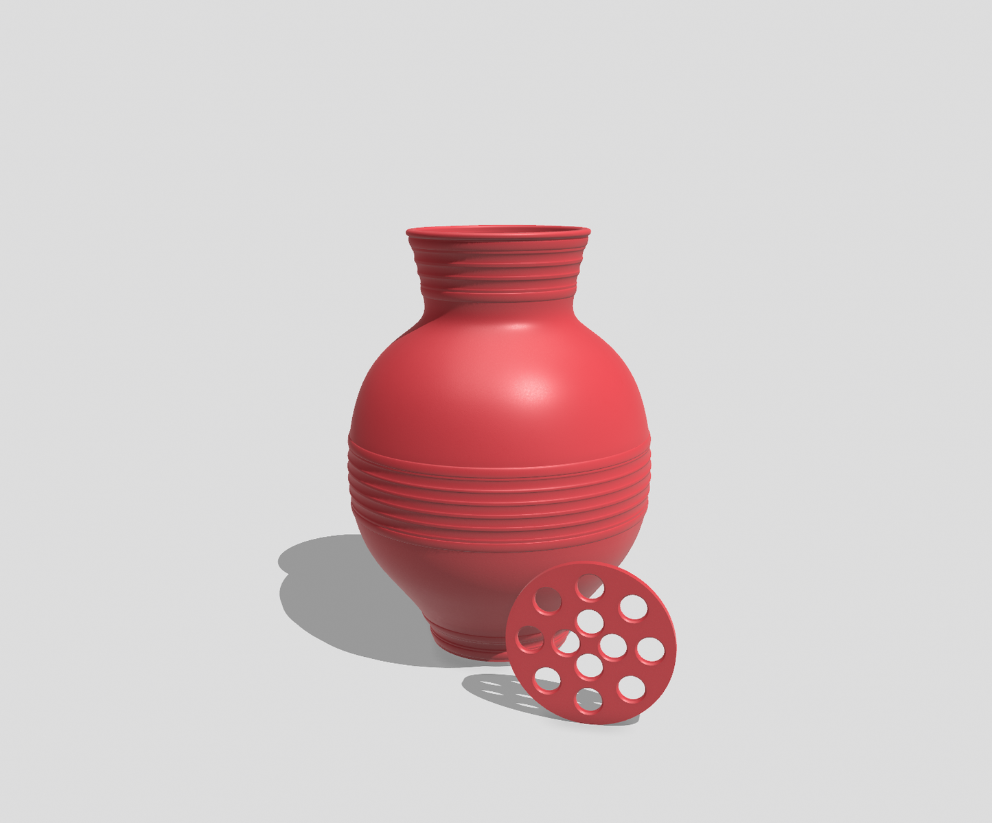 Peony Round Striped Vase for LEGO® & Artificial Flowers