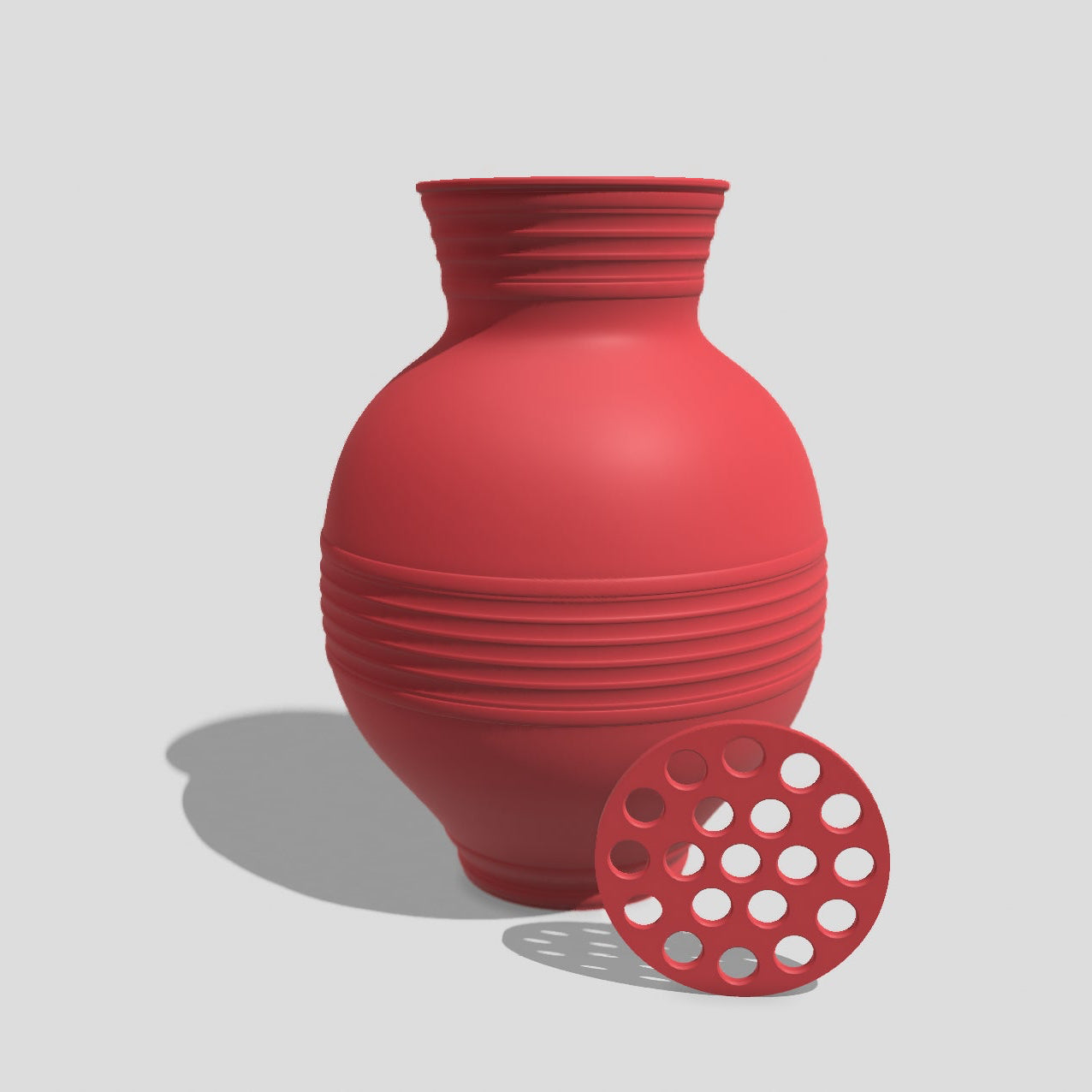 Peony Round Striped Vase for LEGO® & Artificial Flowers