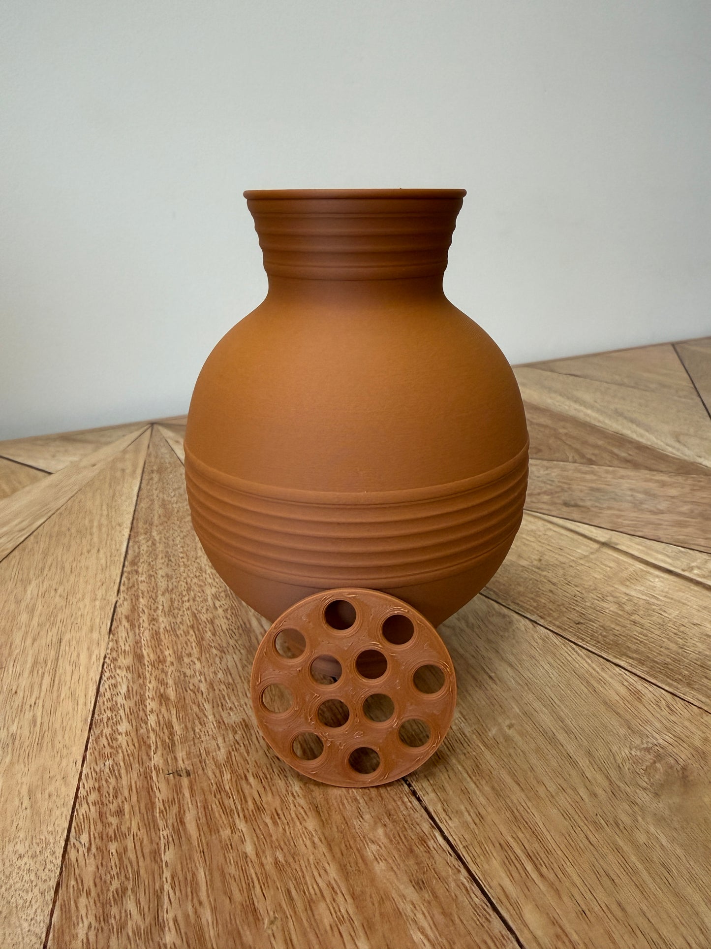 Peony Round Striped Vase for LEGO® & Artificial Flowers