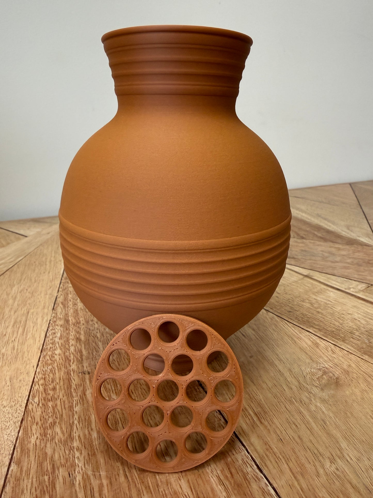Peony Round Striped Vase for LEGO® & Artificial Flowers