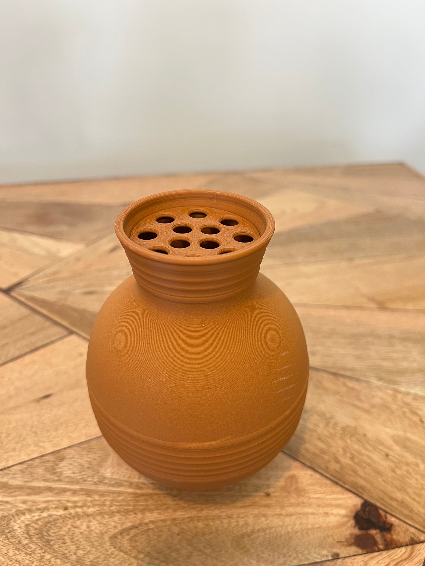 Peony Round Striped Vase for LEGO® & Artificial Flowers