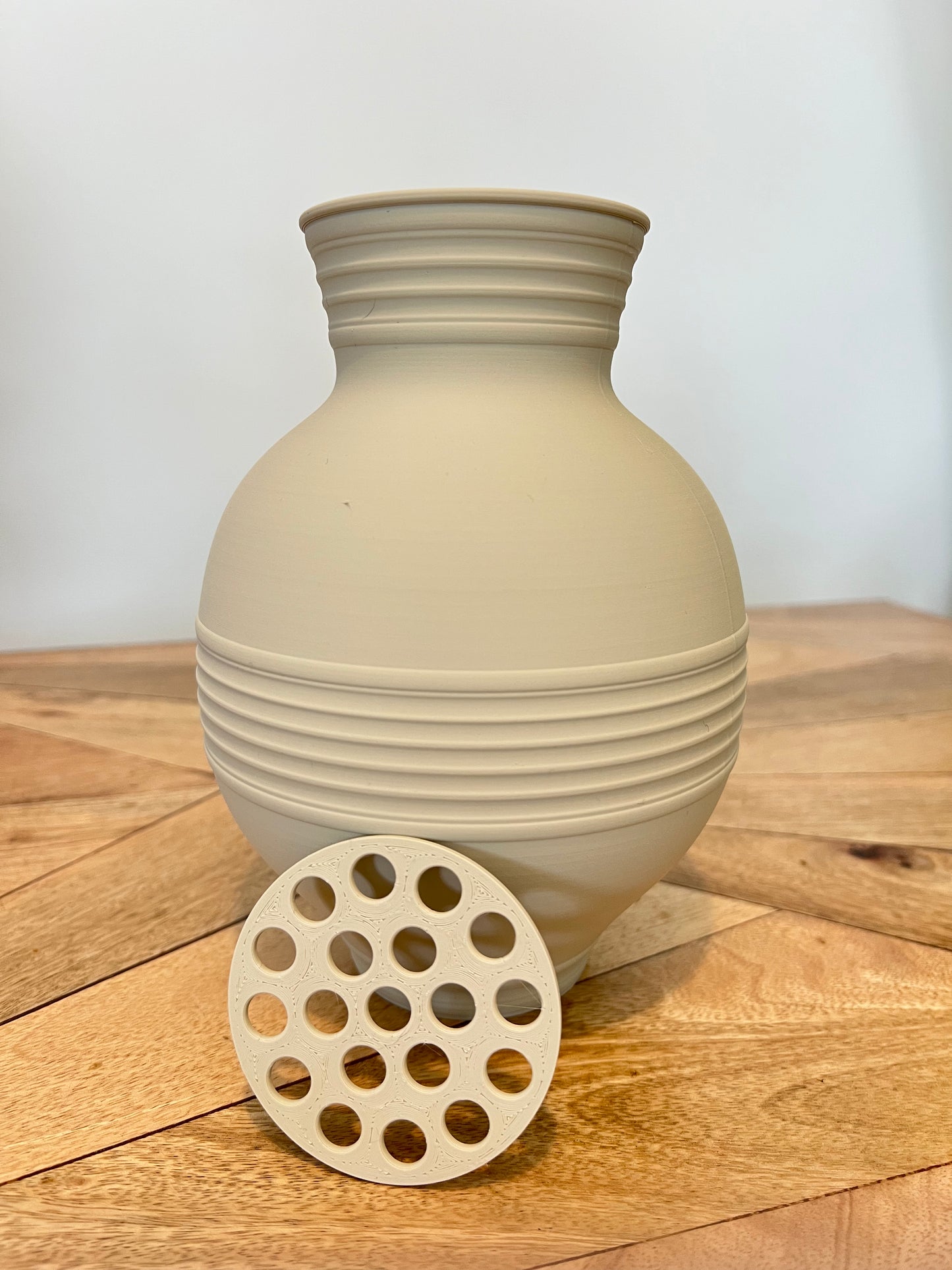 Peony Round Striped Vase for LEGO® & Artificial Flowers
