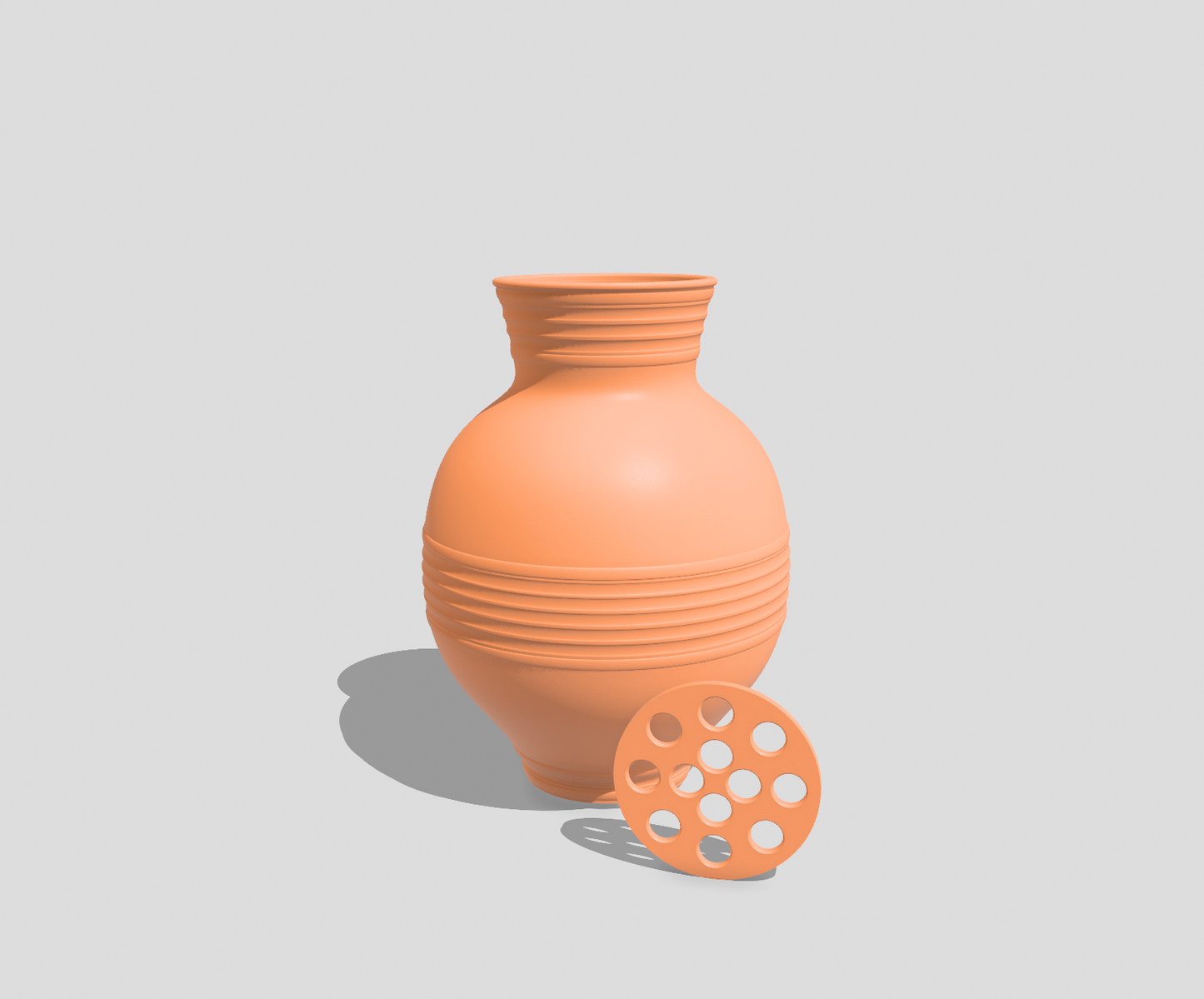 Peony Round Striped Vase for LEGO® & Artificial Flowers