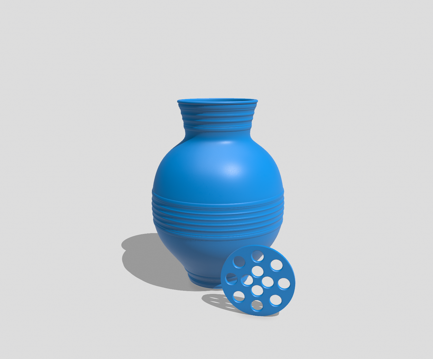 Peony Round Striped Vase for LEGO® & Artificial Flowers