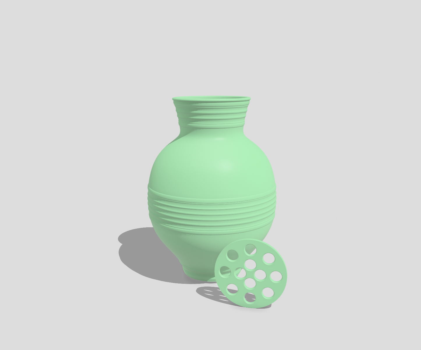 Peony Round Striped Vase for LEGO® & Artificial Flowers
