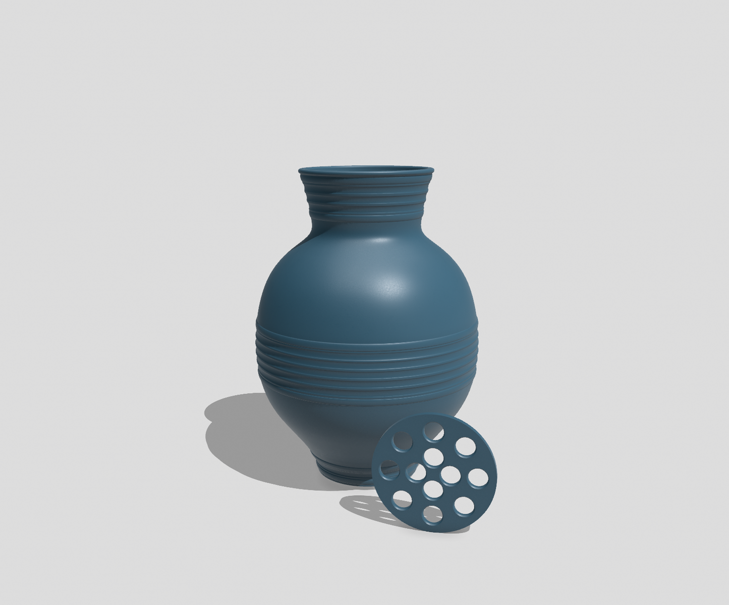 Peony Round Striped Vase for LEGO® & Artificial Flowers