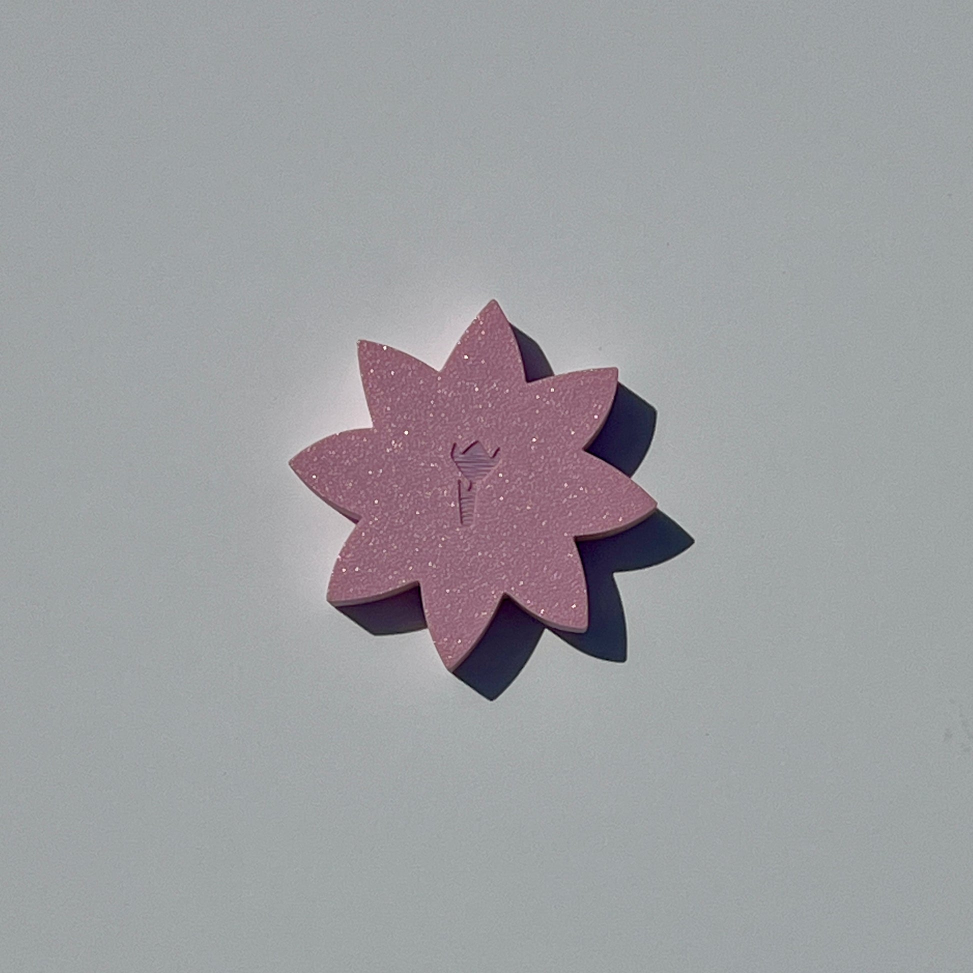 Small sakura pink lily flower-shaped trinket dish.
