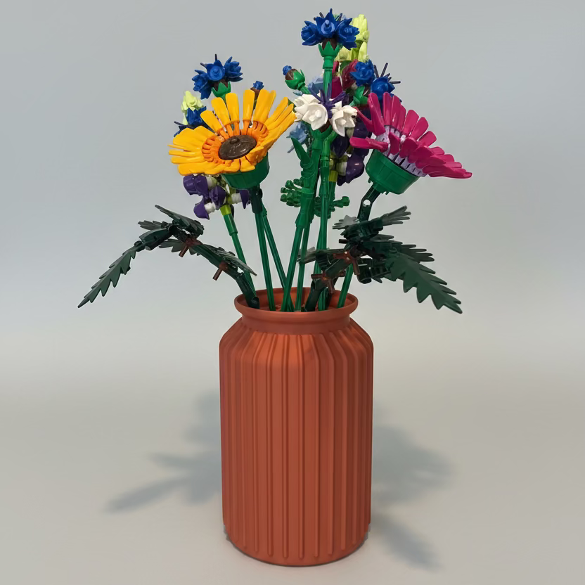Zinnia vase 3D printed from lightweight plant-based PLA material