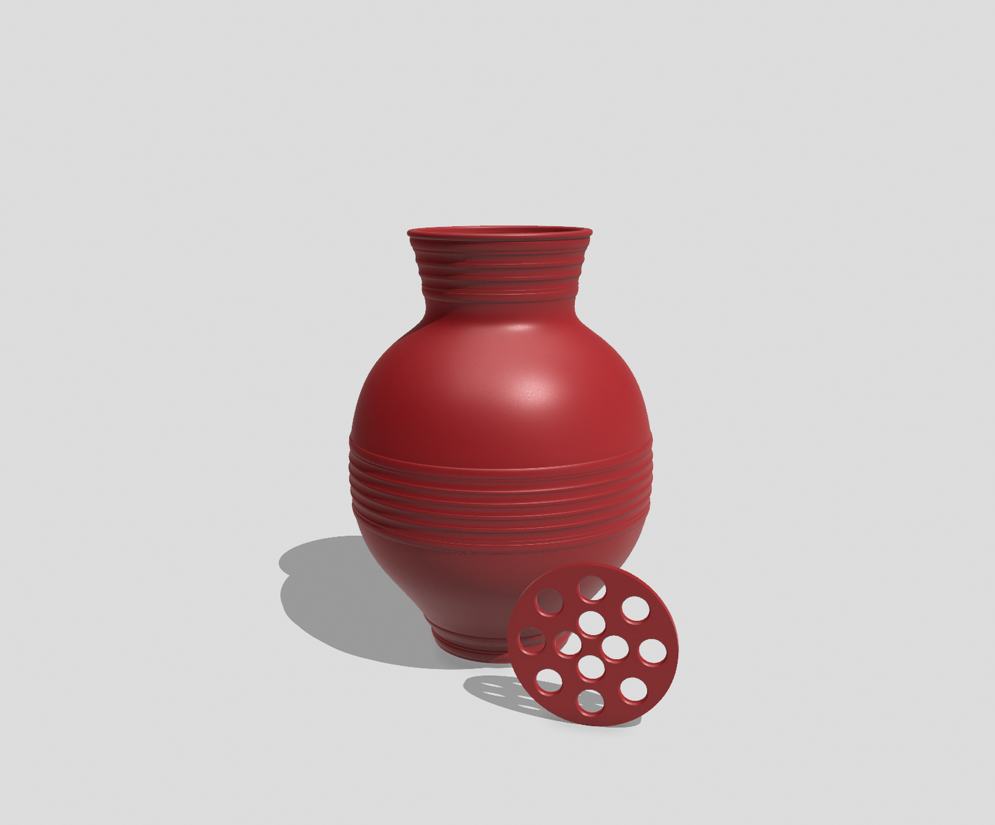 Peony Round Striped Vase for LEGO® & Artificial Flowers