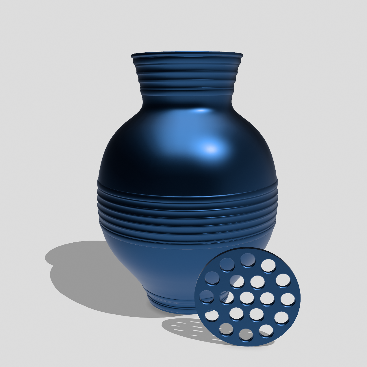 Peony Round Striped Vase for LEGO® & Artificial Flowers