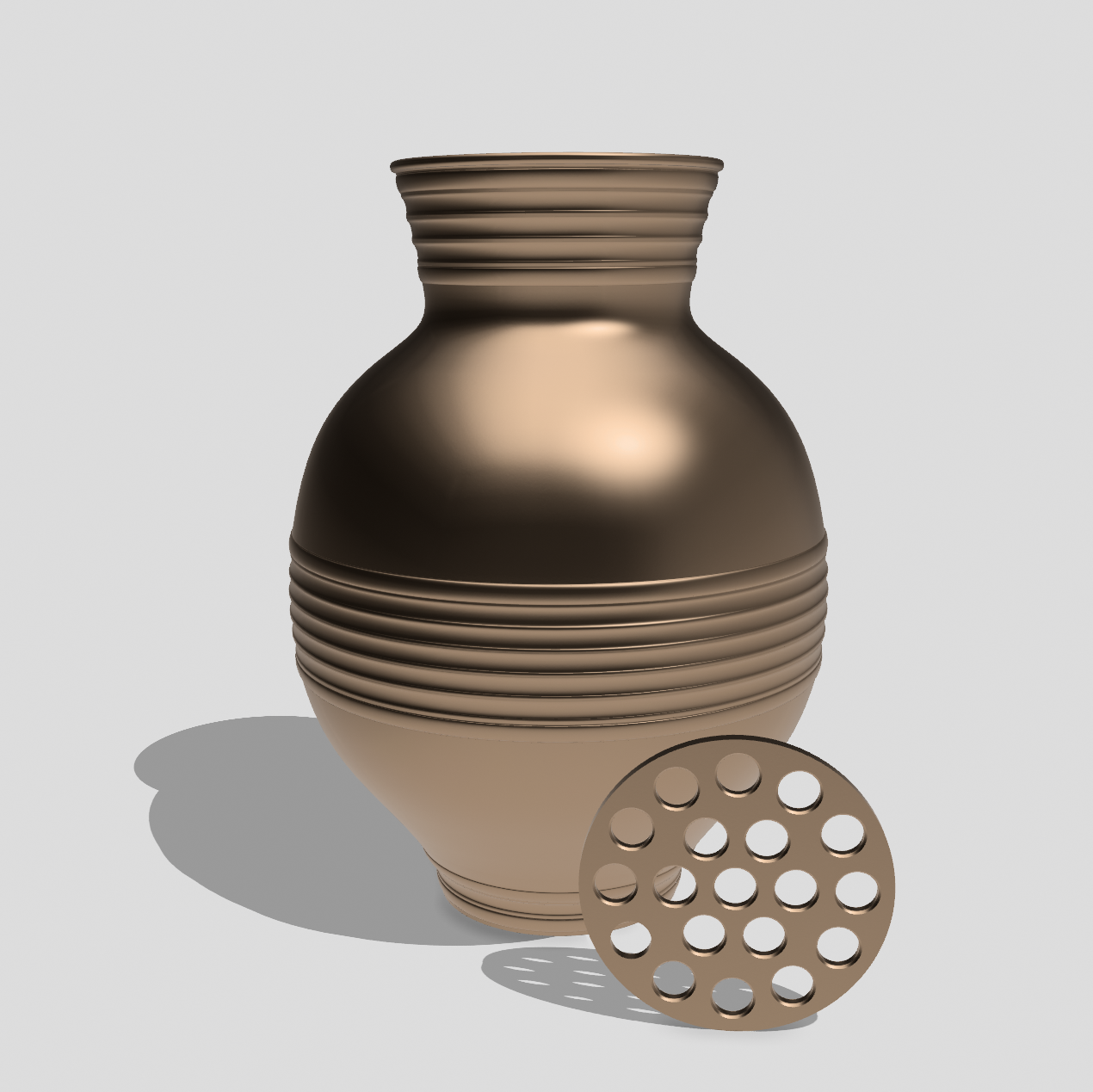 Peony Round Striped Vase for LEGO® & Artificial Flowers