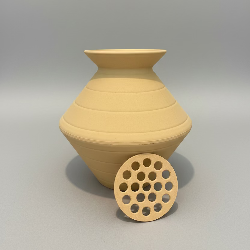 white oak vase for displaying lego flowers