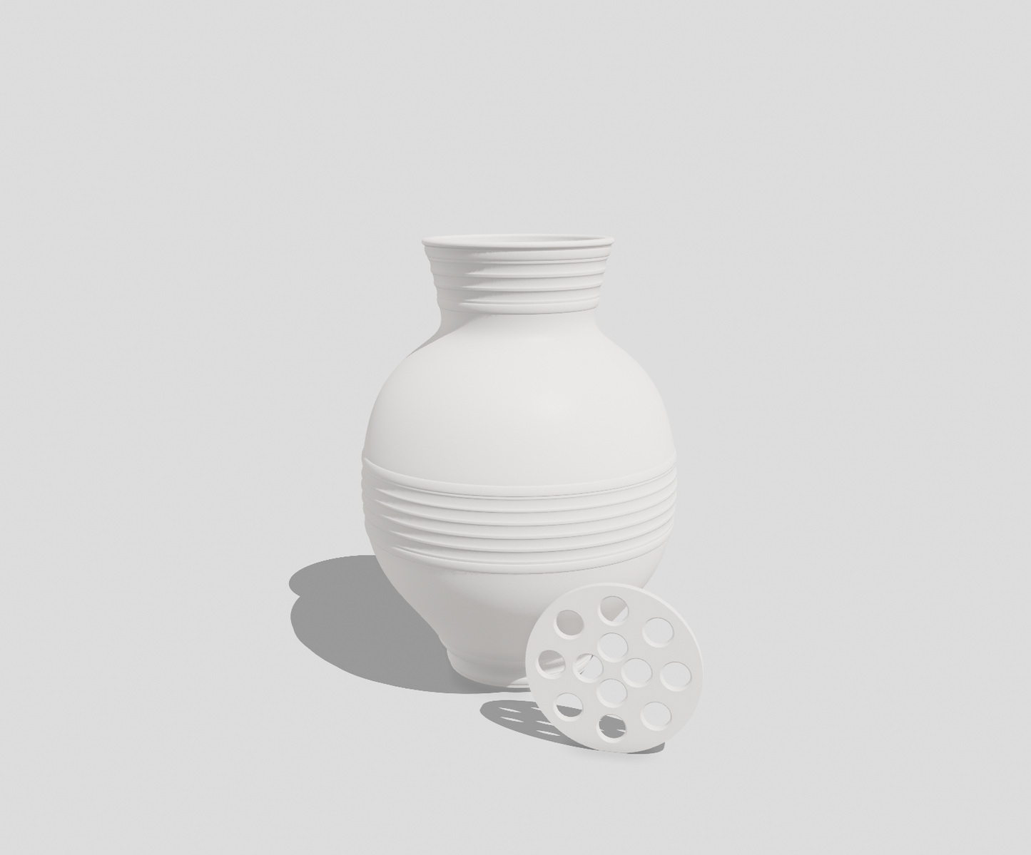 Peony Round Striped Vase for LEGO® & Artificial Flowers